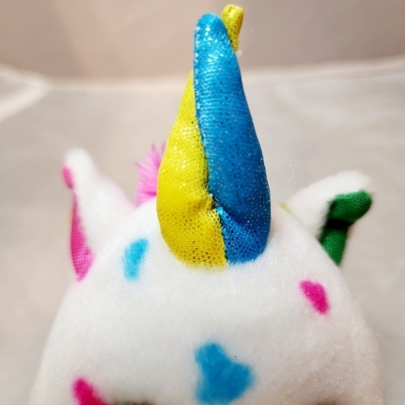 TY Harmonie White Rainbow Spotted Unicorn Plush Stuffed Animal Sparkle Eyes EUC - Picture 5 of 11